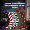 image:imageBambooMN Mens Christmas Socks Cotton Colorful Design Fashion Novelty Dress Xmas Theme Socks  Assorted PacksBlue Pattern