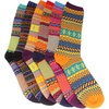 image:imageBambooMN Mens Colorful Patterned Socks  Long Over The Calf Stylish Cotton Dress SocksColor 6