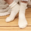 image:imageBambooMN Mens Feather Light Fuzzy Socks with No Slip Grips  4 Pair Value Packs05  White