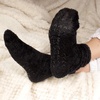 image:imageBambooMN Mens Feather Light Fuzzy Socks with No Slip Grips  4 Pair Value Packs08  Black