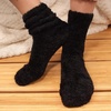image:imageBambooMN Mens Feather Light Fuzzy Socks with No Slip Grips  4 Pair Value Packs08  Black