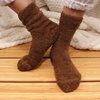 image:imageBambooMN Mens Featherlight Comfy Warm Fuzzy Socks  4 Pairs13  Brown