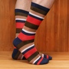 image:imageBambooMN Mens Rayon from Bamboo Fiber Stripe Socks Two SizesColor 1