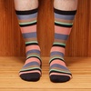 image:imageBambooMN Mens Rayon from Bamboo Fiber Stripe Socks Two SizesColor 6