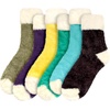 image:imageBambooMN Slipper Bed Socks Soft Fun Warm Fuzzy Plush Cozy Womens Fuzzy Featherlight Cuff Socks  6 Pair AssormentsFeatherlight Cuff 6b