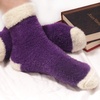 image:imageBambooMN Slipper Bed Socks Soft Fun Warm Fuzzy Plush Cozy Womens Fuzzy Featherlight Cuff Socks  6 Pair AssormentsFeatherlight Cuff 6d