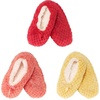 image:imageBambooMN Soft Touch Warm Cozy Fuzzy NonSlip Lined SlipOn Slippers Socks for Adult Women Indoor Travel House Slippers 3 PairsAssortment C