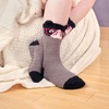 image:imageBambooMN Super Soft Cozy Warm Cute Animal NonSlip Fuzzy Crew Winter Socks 1 PairGrey Cat