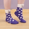 image:imageBambooMN Super Soft Cozy Warm Cute Animal NonSlip Fuzzy Crew Winter Socks 1 PairPurple Polar Bear