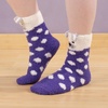 image:imageBambooMN Super Soft Cozy Warm Cute Animal NonSlip Fuzzy Crew Winter Socks 1 PairPurple Polar Bear