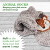 image:imageBambooMN Super Soft Warm Cute Animal Face NonSlip Fuzzy Crew Winter Home Socks Value PackAssortment 29