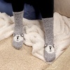 image:imageBambooMN Super Soft Warm Cute Furry Animal NonSlip Fuzzy Cozy Fluffly Crew Winter Home Socks Value Pack04 Grey Bear