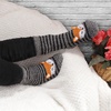 image:imageBambooMN Super Soft Warm Cute Furry Animal NonSlip Fuzzy Cozy Fluffly Crew Winter Home Socks Value Pack16 Grey Cat
