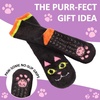 image:imageBambooMN Super Soft Warm Cute Womens Animal NonSlip Fuzzy Fluffy Crew Winter Home Socks16 Grey Cat