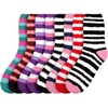 image:imageBambooMN Super Soft Warm Microfiber Fun Fuzzy Cozy Home Socks  8 Pair Value PackAssortment S2