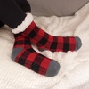 image:imageBambooMN Womens Classic Thick Winter Fleeced Thermal Cabin Crew Slipper Socks 1 Pair01 Red