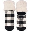 image:imageBambooMN Womens Classic Thick Winter Fleeced Thermal Cabin Crew Slipper Socks 1 Pair02 Black White