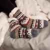 image:imageBambooMN Womens Classic Thick Winter Fleeced Thermal Cabin Crew Slipper Socks 1 Pair03 Brown