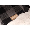 image:imageBambooMN Womens Classic Winter Fleeced Thermal Pom Pom Beanie Hat and Mittens SetBlack  White Plaid