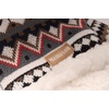 image:imageBambooMN Womens Classic Winter Fleeced Thermal Pom Pom Beanie Hat and Mittens SetBrown Pattern