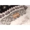 image:imageBambooMN Womens Classic Winter Fleeced Thermal Pom Pom Beanie Hat and Mittens SetWhite Snowflake