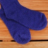 image:imageBambooMN Womens Fuzzy Knee High Socks  Polka Dots and Solid Colors  2 Sizes  1 Pair PackBlue
