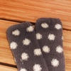 image:imageBambooMN Womens Fuzzy Knee High Socks  Polka Dots and Solid Colors  2 Sizes  1 Pair PackDark Grey