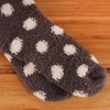 image:imageBambooMN Womens Fuzzy Knee High Socks  Polka Dots and Solid Colors  2 Sizes  1 Pair PackDark Grey