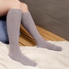 image:imageBambooMN Womens Fuzzy Knee High Socks  Polka Dots and Solid Colors  2 Sizes  1 Pair PackGrey