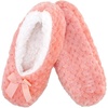 image:imageBambooMN Womens Heart amp Stripe Patterned NonSlip Lined Travel Home Slippers  2 PairsAssortment F Greenish Blue and Pink