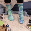 image:imageBambooMN Womens Rayon from Bamboo Fiber Socks  Moisture Wicking Classic Casual Dress SocksTie Dye Blue Green