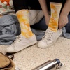 image:imageBambooMN Womens Rayon from Bamboo Fiber Socks  Moisture Wicking Classic Casual Dress SocksTie Dye Yellow Orange