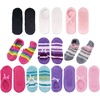 image:imageBambooMN Womens Soft Fuzzy Cozy Footies Travel Home NonSlipPink  Purple 3 Pairs