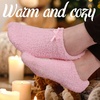 image:imageBambooMN Womens Soft Fuzzy Cozy Footies Travel Home NonSlipPurple Stripe 3 Pairs