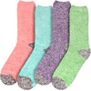 image:imageBambooMN Womens Soft Fuzzy Warm Cozy Striped Solid Socks  4 Pair Value PacksSolid 4a