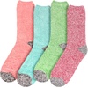 image:imageBambooMN Womens Soft Fuzzy Warm Cozy Striped Solid Socks  4 Pair Value PacksSolid 4c
