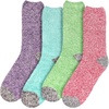 image:imageBambooMN Womens Soft Fuzzy Warm Cozy Striped Solid Socks  4 Pair Value PacksSolid 4d