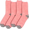 image:imageBambooMN Womens Soft Fuzzy Warm Cozy Striped Solid Socks  4 Pair Value PacksSolid Pink Grey