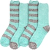 image:imageBambooMN Womens Soft Fuzzy Warm Cozy Striped Solid Socks  4 Pair Value PacksStripe Solid Blue Grey