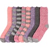 image:imageBambooMN Womens Soft Fuzzy Warm Cozy Striped Solid Socks  Assorted Value Packs8c