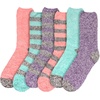 image:imageBambooMN Womens Soft Fuzzy Warm Cozy Striped Solid Socks  Assorted Value PacksMix 6a