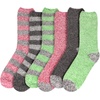 image:imageBambooMN Womens Soft Fuzzy Warm Cozy Striped Solid Socks  Assorted Value PacksMix 6b