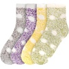 image:imageBambooMN Womens Soft Warm Fuzzy Fluffy Polka Dot Cuff Crew Home SocksAssortment 4b