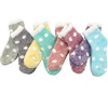 image:imageBambooMN Womens Soft Warm Fuzzy Fluffy Polka Dot Cuff Crew Home SocksLight Grey