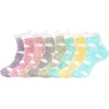 image:imageBambooMN Womens Soft Warm Fuzzy Fluffy Polka Dot Cuff Crew Home SocksOlive Green