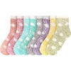 image:imageBambooMN Womens Soft Warm Fuzzy Fluffy Polka Dot Cuff Crew Home SocksPolka Dot Cuff 8a