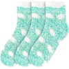 image:imageBambooMN Womens Soft Warm Fuzzy Fluffy Polka Dot Cuff Crew Home SocksSpring Green