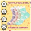 image:imageBambooMN Womens Soft Warm Fuzzy Fluffy Polka Dot Cuff Crew Home SocksSpring Green