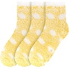 image:imageBambooMN Womens Soft Warm Fuzzy Fluffy Polka Dot Cuff Crew Home SocksYellow