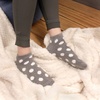 image:imageBambooMN Womens Super Soft Aloe Infused Fuzzy Nylon Spa Socks  Size 912  Assortment D  3 PairsGrey Dots